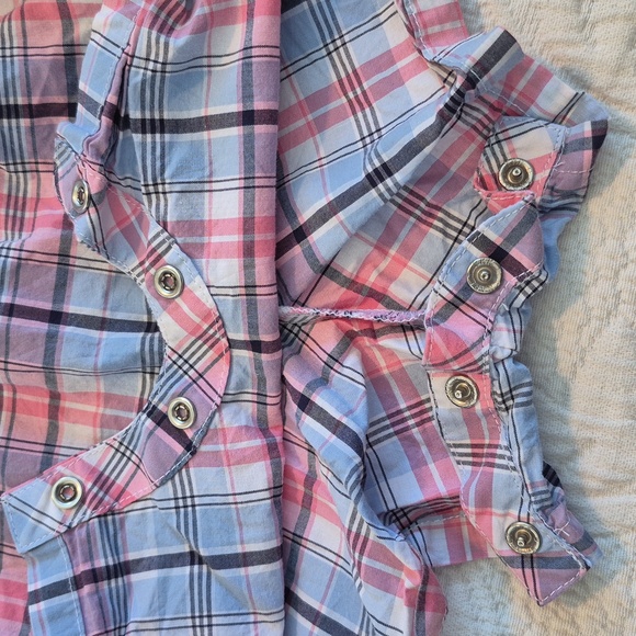 Janie and Jack boys 18 - 24 months romper pink, blue, white plaid VGUC - Picture 5 of 6